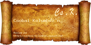 Csobai Kolumbán névjegykártya